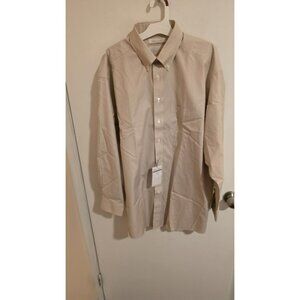 Roundtree & Yorke Dress Shirt Gold Label Non Iron EZ Wash Striped Cotton Holiday